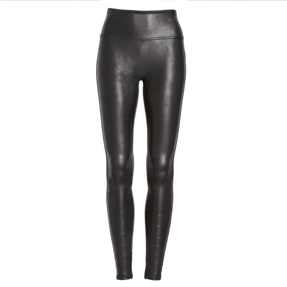 SPANX Pants - Perfect SPANX FAUX LEATHER LEGGINGS BLACK S